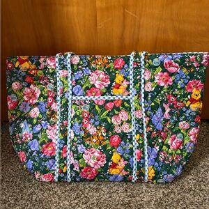Vera Bradley Floral Quilted Tote in Green with Multicolor Accents